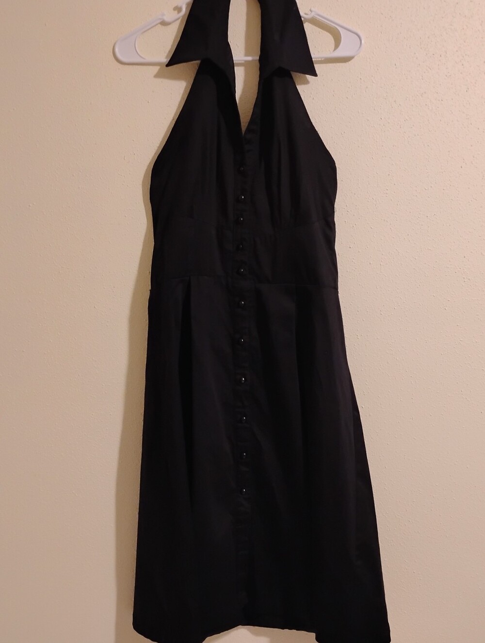Amanda Charles Black Halter Button-Front Women's Dress